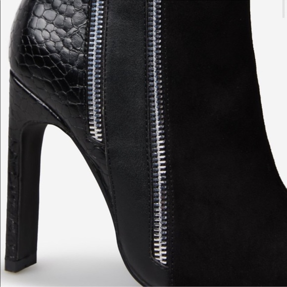 New In Box Kioni Zip Up Stiletto Boot Black, 8 - Picture 4 of 7